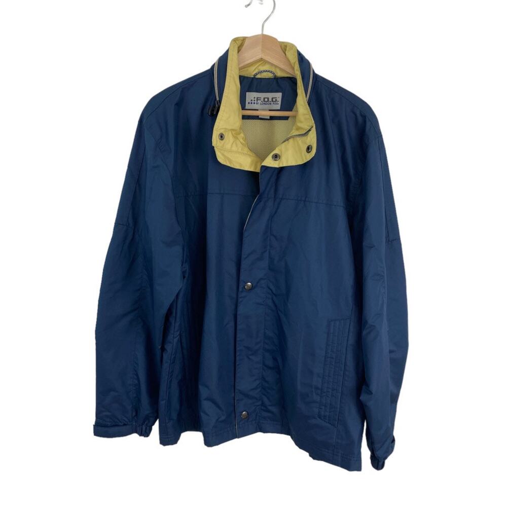 F.O.G. By London Fog Windbreaker Jacket Navy Men's M Gorpcore Classic Preppy